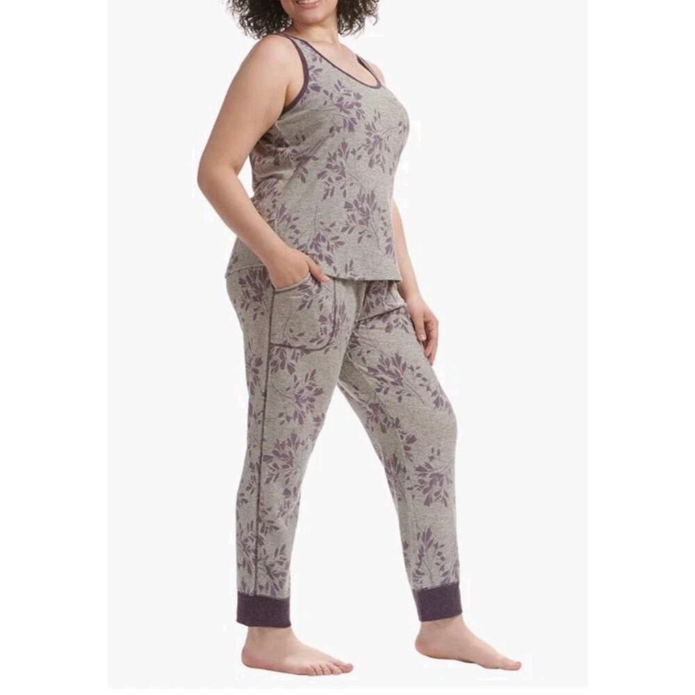 Live Love Lounge Womens Lightweight 2 Piece Lounge Pajama Set Purple Size Medium
